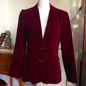 Vintage Late 70’s Burgundy Velvet 2 Button Blazer size 6 Excellent Condition